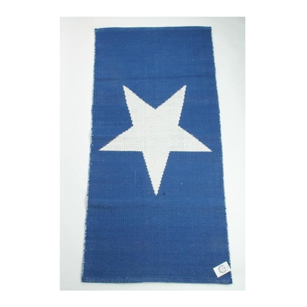 Oboustranný koberec Star 135x65 cm, modrý
