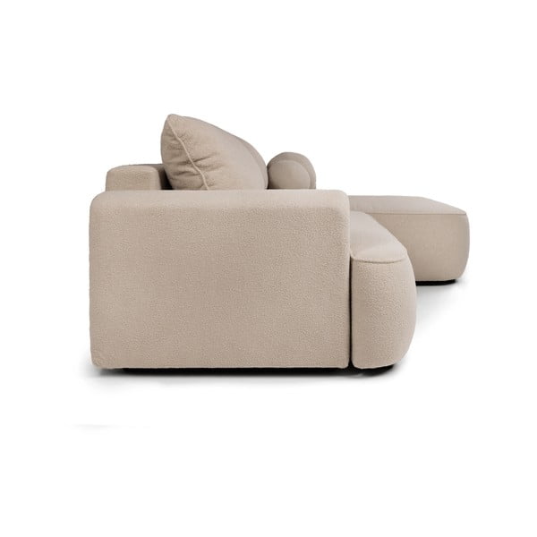 Бежов разтегателен ъглов диван от букле (десен ъгъл) Quinoa – Bonami Selection-image-3