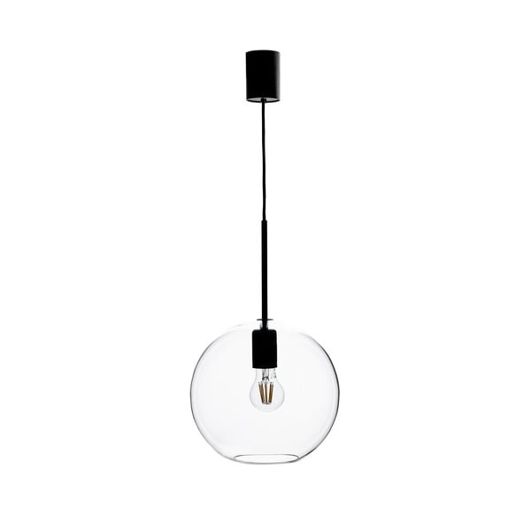 Черна висяща лампа със стъклен абажур 25x25 cm Patera - Markslöjd