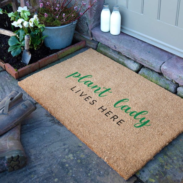 Изтривалка от кокосови влакна 60x90 cm Plant Lady Lives Here – Artsy Doormats-image-2