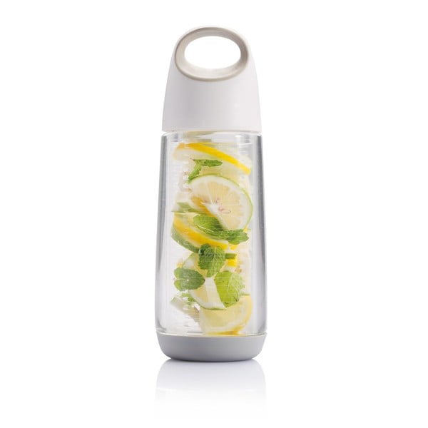 Бяла и сива бутилка за плодове с цедка XD Design, 650 ml - XD Design
