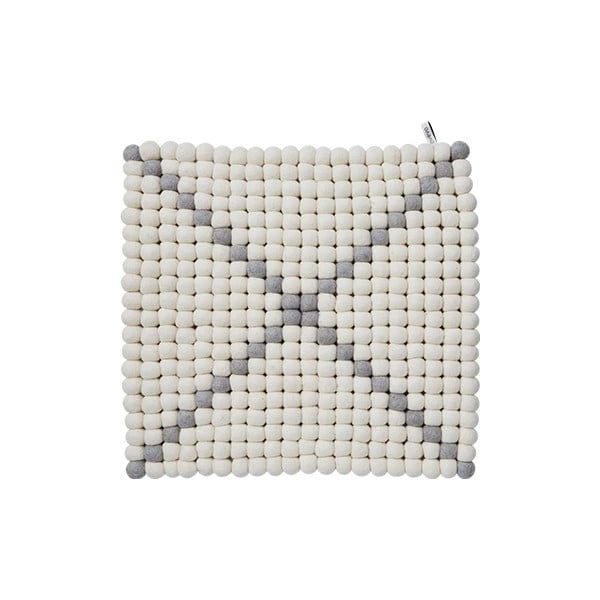 Modulový koberec Wool Mat White/Grey, 40x40 cm