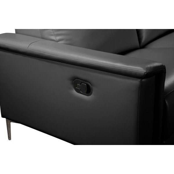 Черен ъглов диван от изкуствена кожа (десен ъгъл) Lund – Støraa-image-4