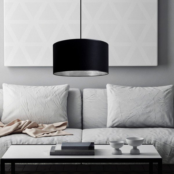 Черна висяща лампа със сребърен интериор , ⌀ 36 cm Mika - Sotto Luce-image-2