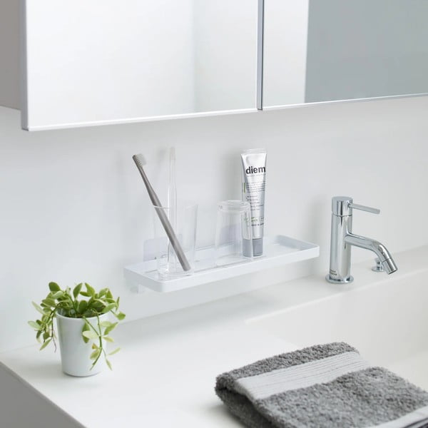 Стоманен рафт за баня без пробиване в матово бял цвят Film Hook – YAMAZAKI-image-1