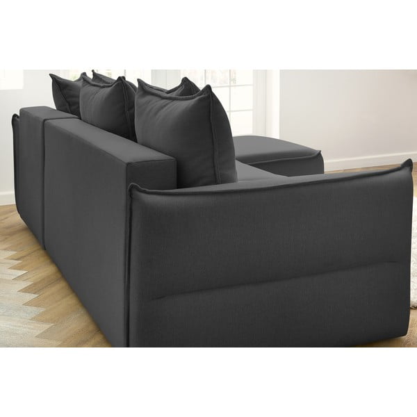 Тъмносив ъглов разтегателен диван (десен ъгъл) Leon - Bobochic Paris-image-1