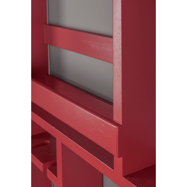 Червен  стенен стелаж за вино от масивно каучуково дърво за 12 броя бутилки 80x120x10 cm Myron – Dutchbone-image-4