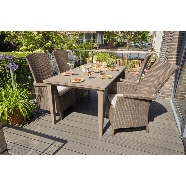 Светлокафяв пластмасов градински стол Vermont – Keter-image-3