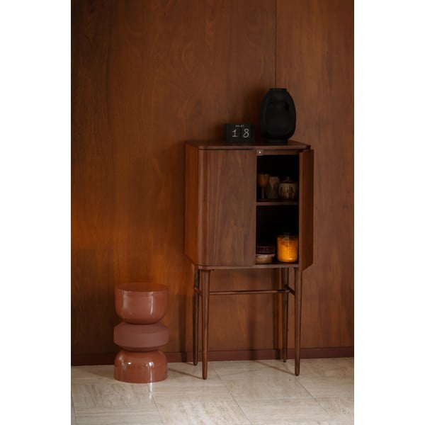 Кафяво шкафче от декор от орех с плъзгащи се врати 62x125x45 cm Morrison – Dutchbone-image-1