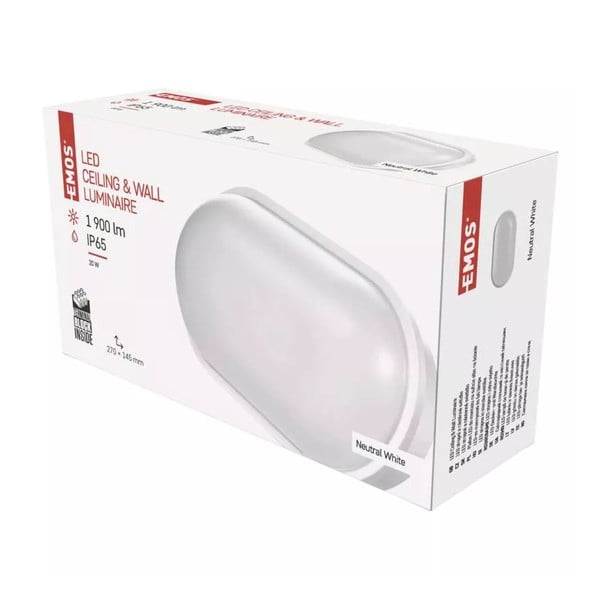 Бяла LED светлина за таван 14,5x27 cm Qari - EMOS-image-1