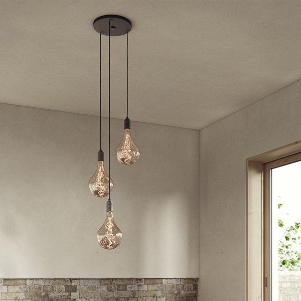 Тъмносиво затъмняващо се висящо осветително тяло ø 25 cm Triple Pendant – tala-image-2