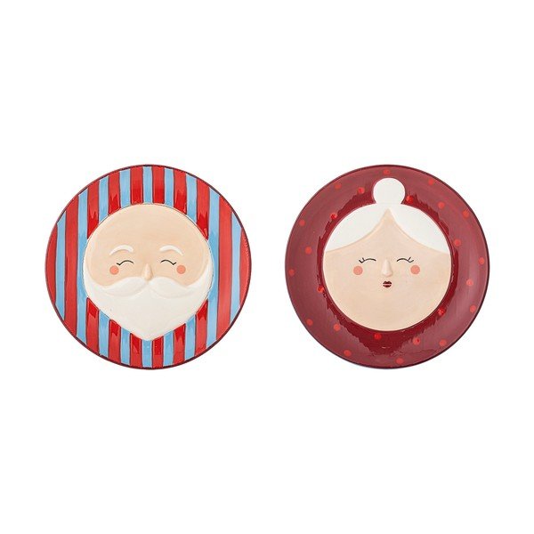 Червени десертни глинени чинии в комплект 2 бр. с коледни мотиви ø 16 cm Granny – Bloomingville