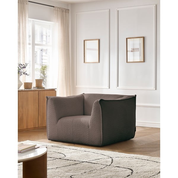 Кафяво кресло от прежда с примки от букле Giorgia – Bobochic Paris-image-1