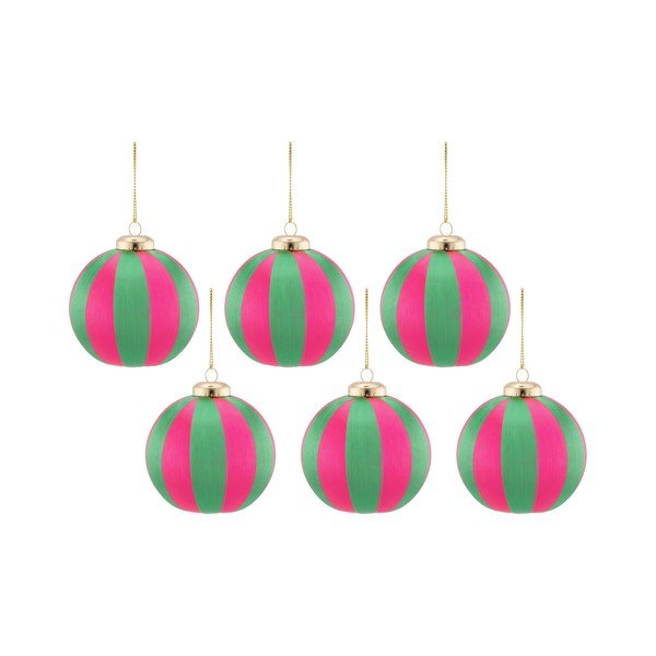 Текстилни коледни топки в комплект 6 бр. 23,5 cm Yarn Stripe – Sass & Belle