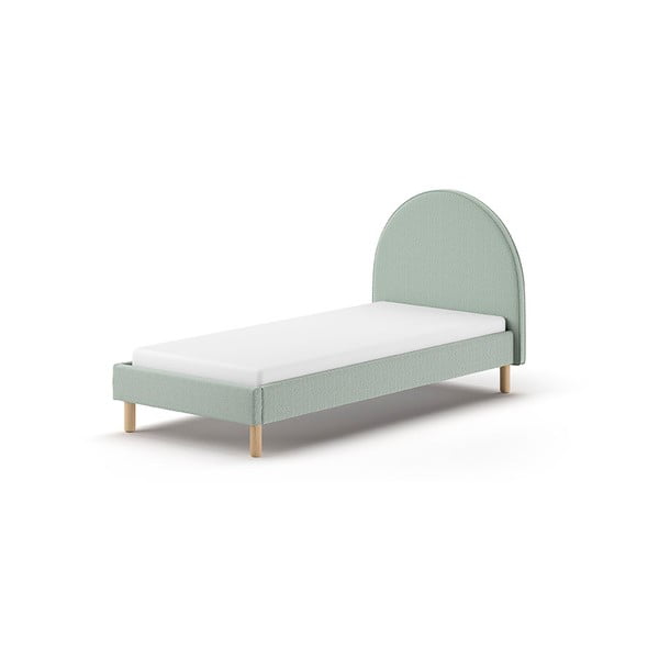 Зелено тапицирано единично легло с решетка 90x200 cm MOON - Vipack