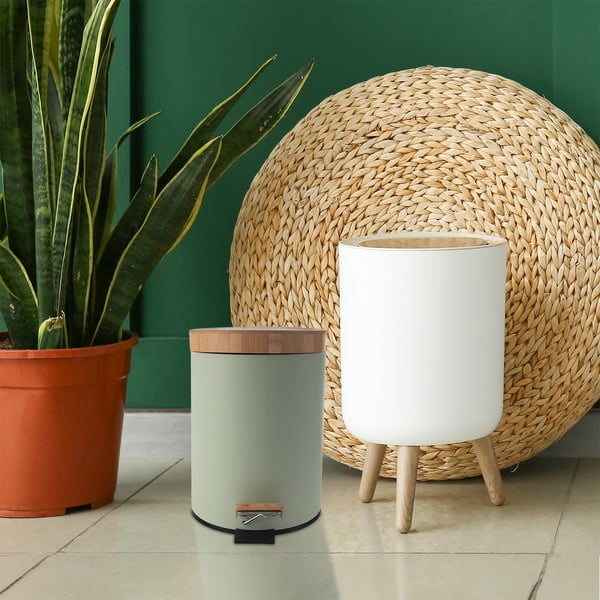 Светлозелено метално кошче за боклук с педал 5 l Greenish – Orion-image-1