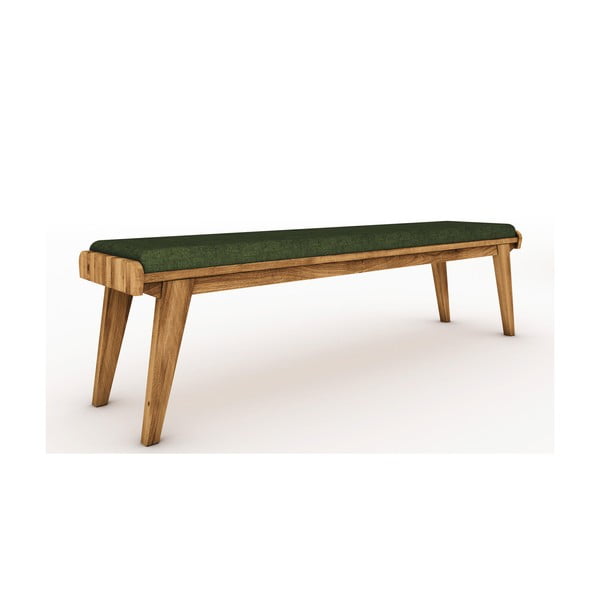 Дъбова пейка със зелена седалка Retro - The Beds