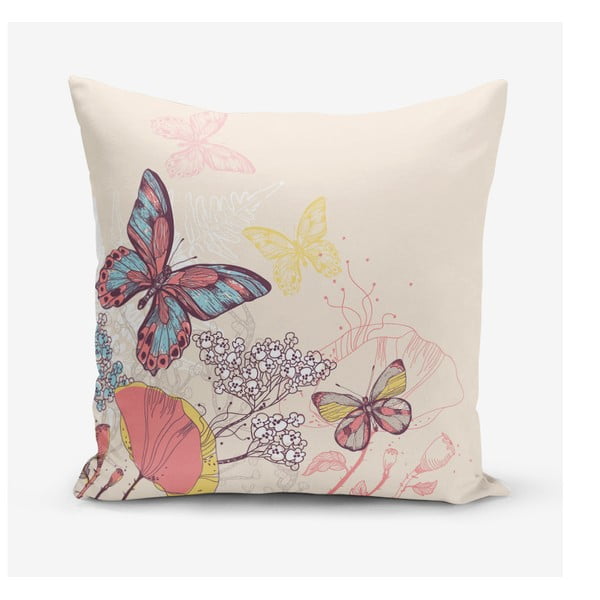 Калъфка за възглавница от памучна смес Пеперуди, 45 x 45 cm - Minimalist Cushion Covers