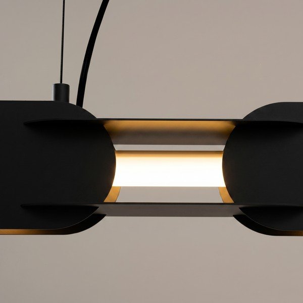 Черно метално LED висящо осветително тяло CHAIN – Thoro-image-2