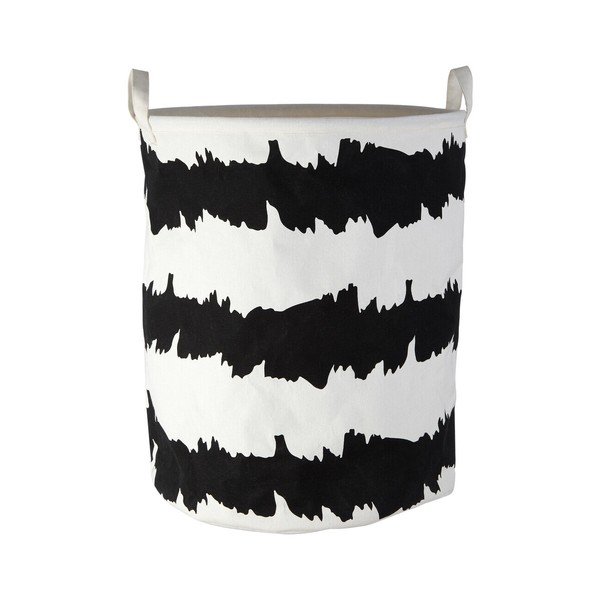 Черно-бял текстилен кош за пране Harga – Premier Housewares