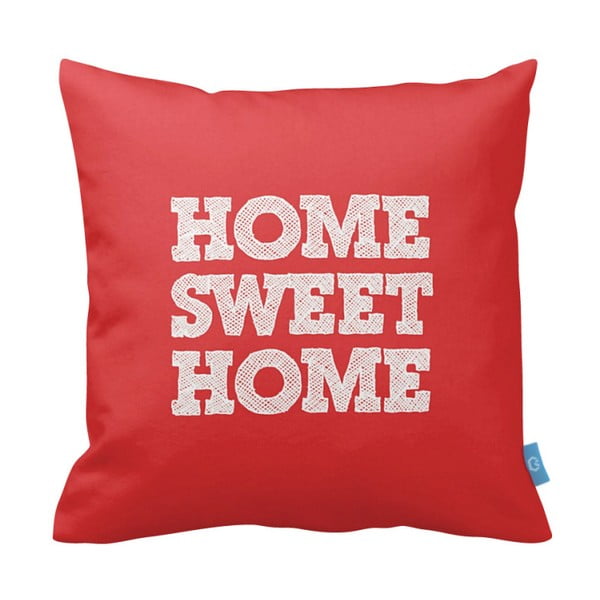 Červený povlak na polštář Home Sweet Home, 43x43 cm