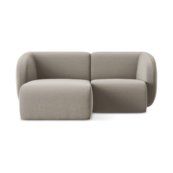 Светлокафяв кадифен ъглов диван (ляв ъгъл) Lani – Makamii