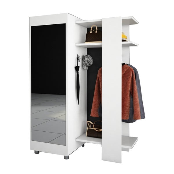 Бял гардероб с огледало Antre - Woody Fashion-image-3