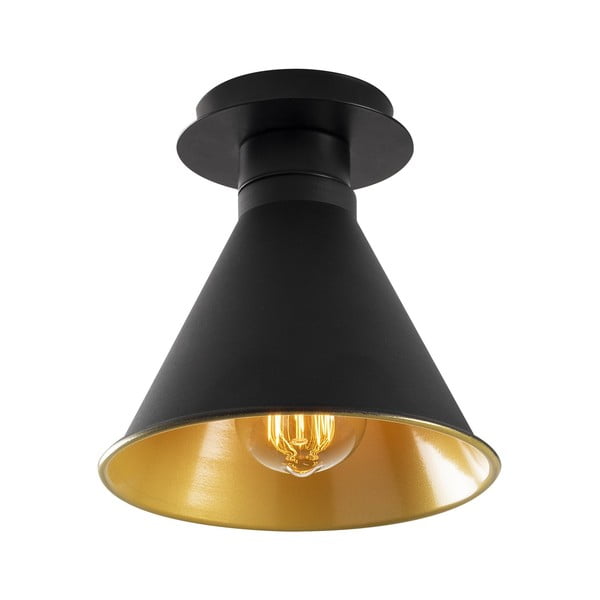 Черно-златисто осветително тяло за таван с метален абажур ø 20 cm Berceste – Opviq lights
