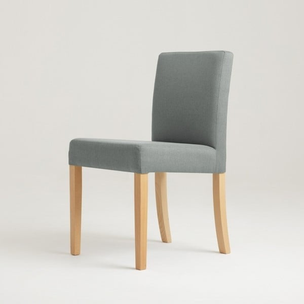 Platinově šedá židle s bukovými nohami Wilton