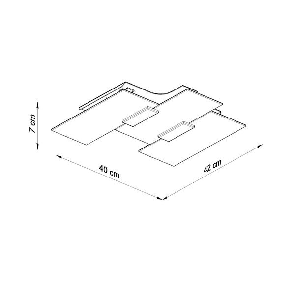 Бяло осветително тяло за таван със стъклен абажур 42x40 cm Veronica – Sollux-image-3