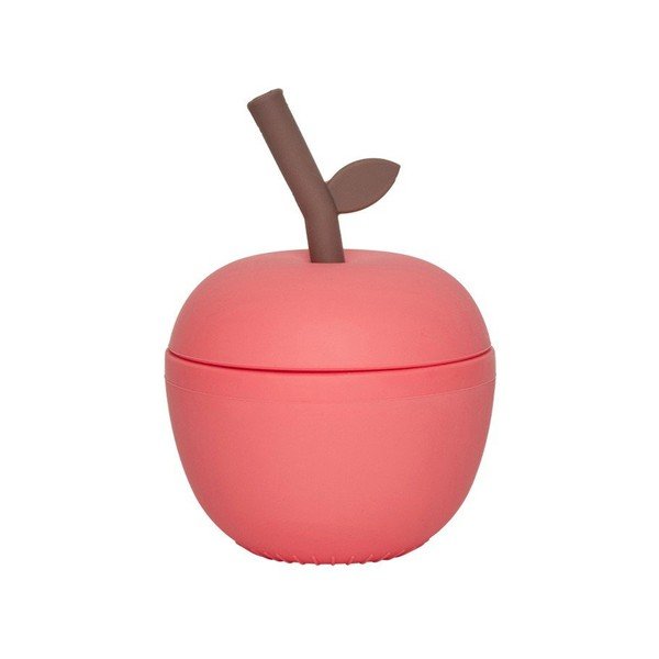 Червена силиконова детска чаша Apple – OYOY Mini