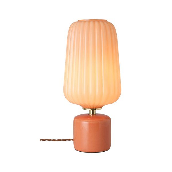 Стъклена настолна лампа в цвят сьомга (височина 40 cm) Daria – Ellos Home-image-3