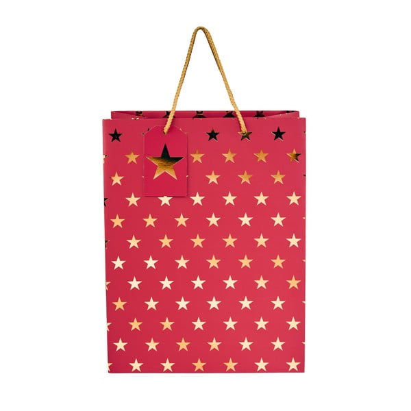 Подаръчна торбичка с коледни звезди, височина 13,5 см - Butlers