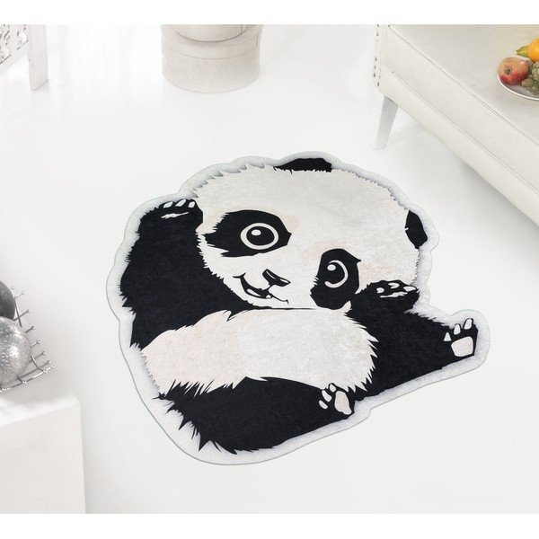 Черно-бял детски килим ø 120 cm Cuddly Panda – Vitaus-image-1