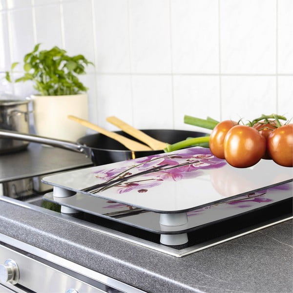 Комплект от 2 стъклени капака за печка Orchid, 52 x 30 cm Orchid Blossom - Wenko-image-1