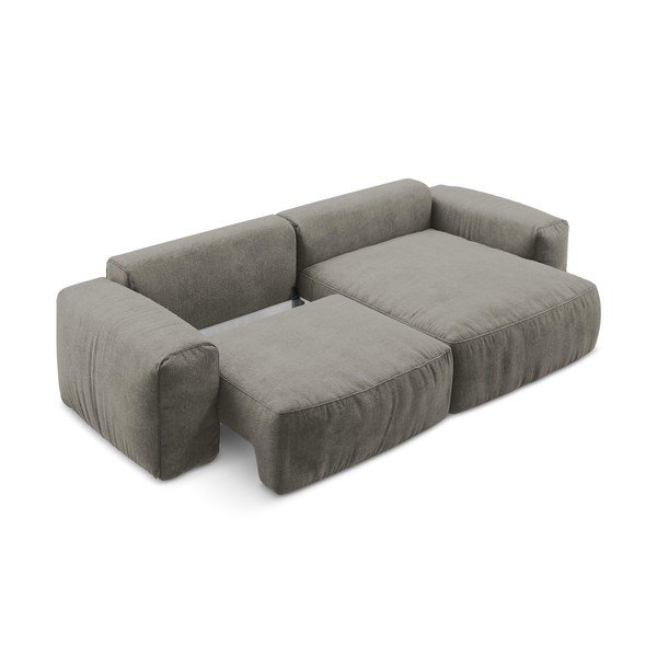 Сив шенилов сгъваем ъглов диван (десен ъгъл) Kuki – Makamii-image-4