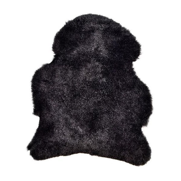 Černá ovčí kožešina s krátkým chlupem, 90 x 60 cm