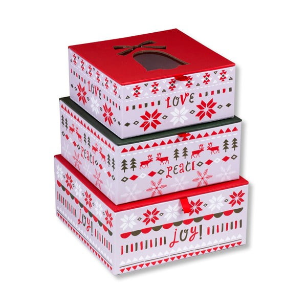 Комплект от 3 коледни кутии за съхранение на Дядо Коледа - Tri-Coastal Design