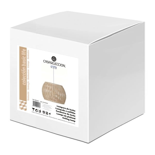 Таванна лампа от ратан в естествен цвят с абажур от ратан ø 35 cm Natural Way - Casa Selección-image-3