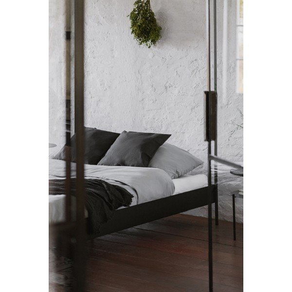 Черно стоманено двойно легло 180x200 cm без табла/с балдахин с включена подматрачна рамка Eton – noo.ma-image-4