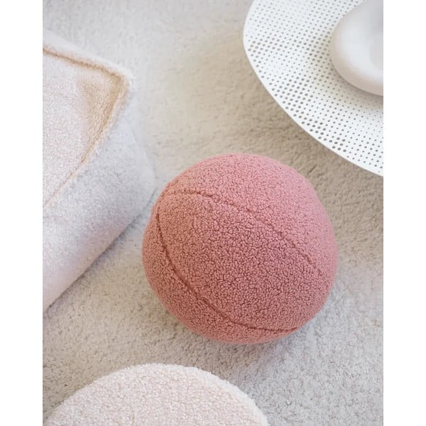 Розова детска възглавница за диван от букле Ball – Wigiwama-image-4