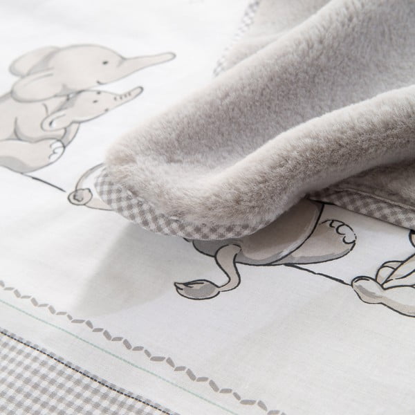 Бяло/сиво бебешко одеяло от микроплюш 80x80 cm Sternenzauber – Roba-image-4