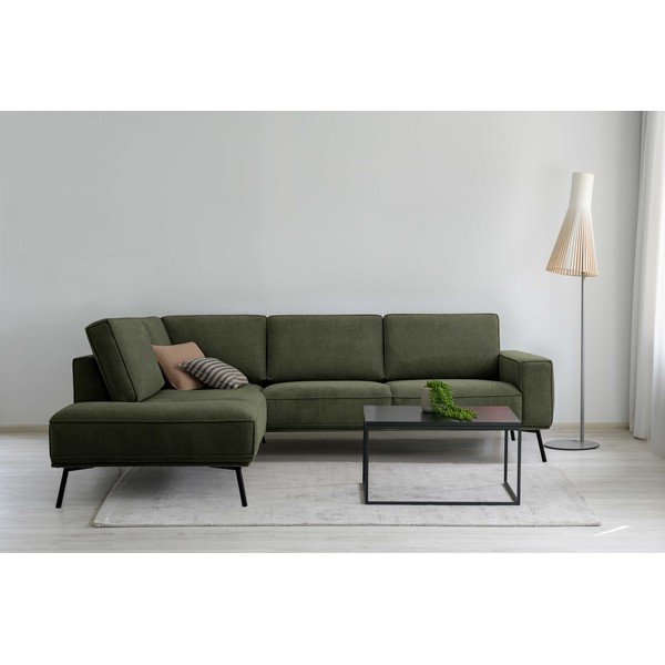Тъмнозелен шенилов ъглов диван (ляв ъгъл/L форма) Amsterdam – Scandic-image-1