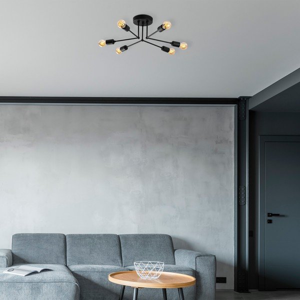 Черно осветително тяло за таван Sparrow – Opviq lights-image-1