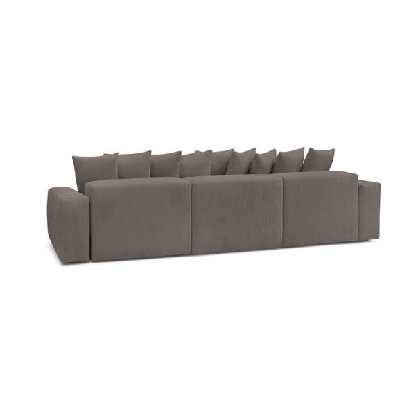 Сиво-кафяв ъглов диван от рипсено кадифе Voltaire – Bobochic Paris-image-4