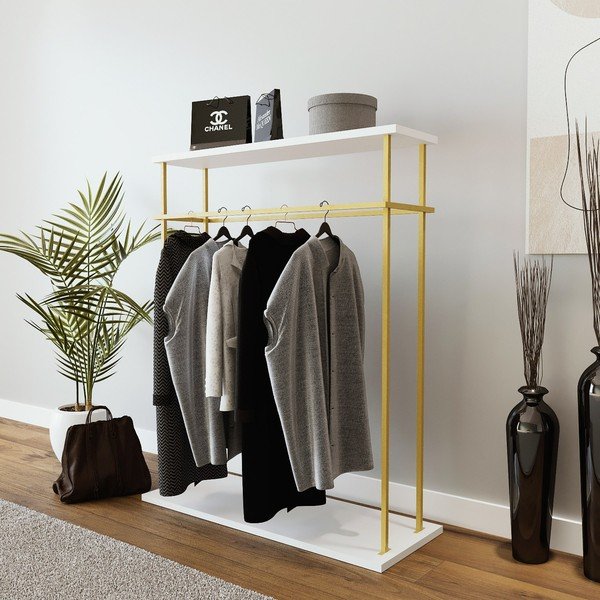 Бяла стойка за дрехи Wuppertal – Kalune Design-image-2