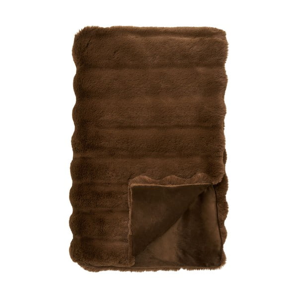 Кафяво одеяло от изкуствена кожа 130x180 cm Galena – House Nordic