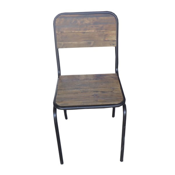 Кафяв трапезен стол от масивна ела Industrial – Antic Line-image-1