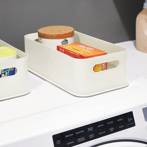 Бяла кутия за съхранение с дръжки, 21,3 x 43 cm Eco - iDesign-image-1