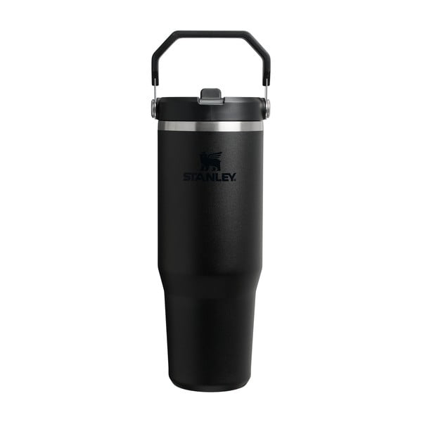 Черен термос от неръждаема стомана 890 ml IceFlow™ Flip Straw 2.0 Tumbler Black – Stanley